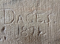 Carvings on the dungeon walls. 